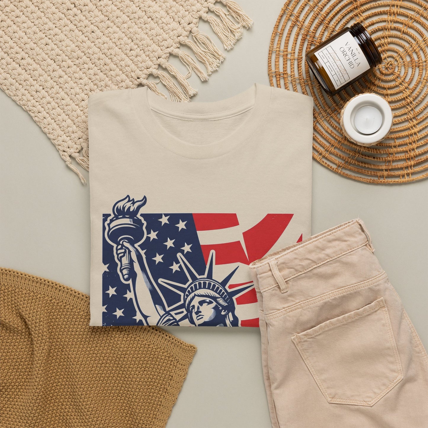 Freedom Statue T-Shirt — Patriotic USA Flag Tee (Statue of Liberty Design)