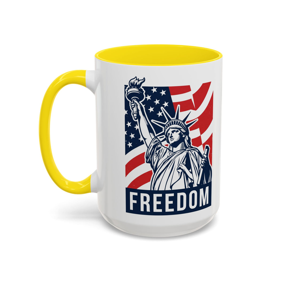 Freedom Statue Accent Coffee Mug — Patriotic Liberty 11/15oz