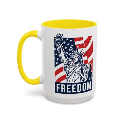 Freedom Statue Accent Coffee Mug — Patriotic Liberty 11/15oz