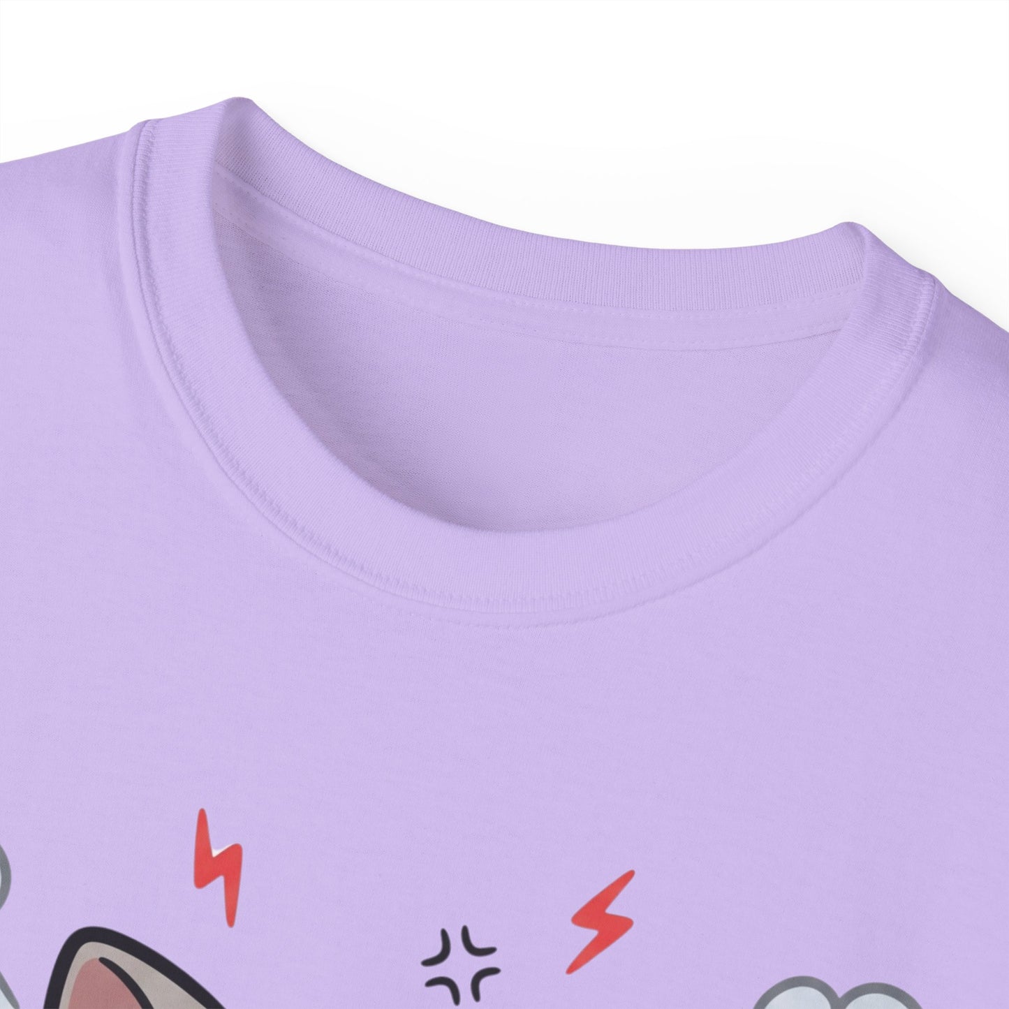 Angry Cute Cat T-Shirt — Cartoon Grumpy Kitty Graphic Tee