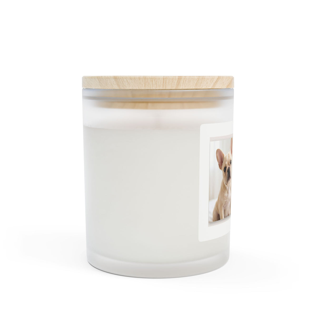 My Little Sunshine Frosted Glass Candle — 11 oz Scented Candle with Dog Photo Label