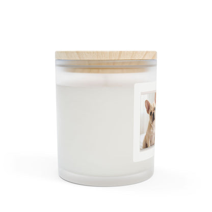 My Little Sunshine Frosted Glass Candle — 11 oz Scented Candle with Dog Photo Label