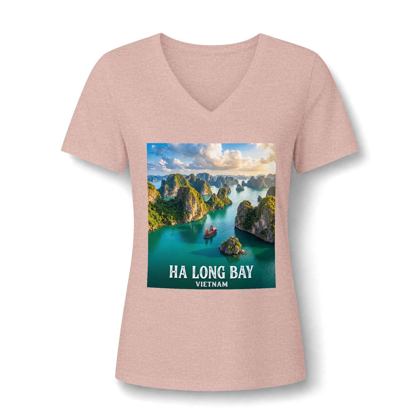 Ha Long Bay Vietnam V-Neck Tee – Scenic Travel Souvenir Tee