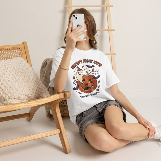 Halloween Nights T-Shirt — Creepy Night Crew Pumpkin & Ghost Tee