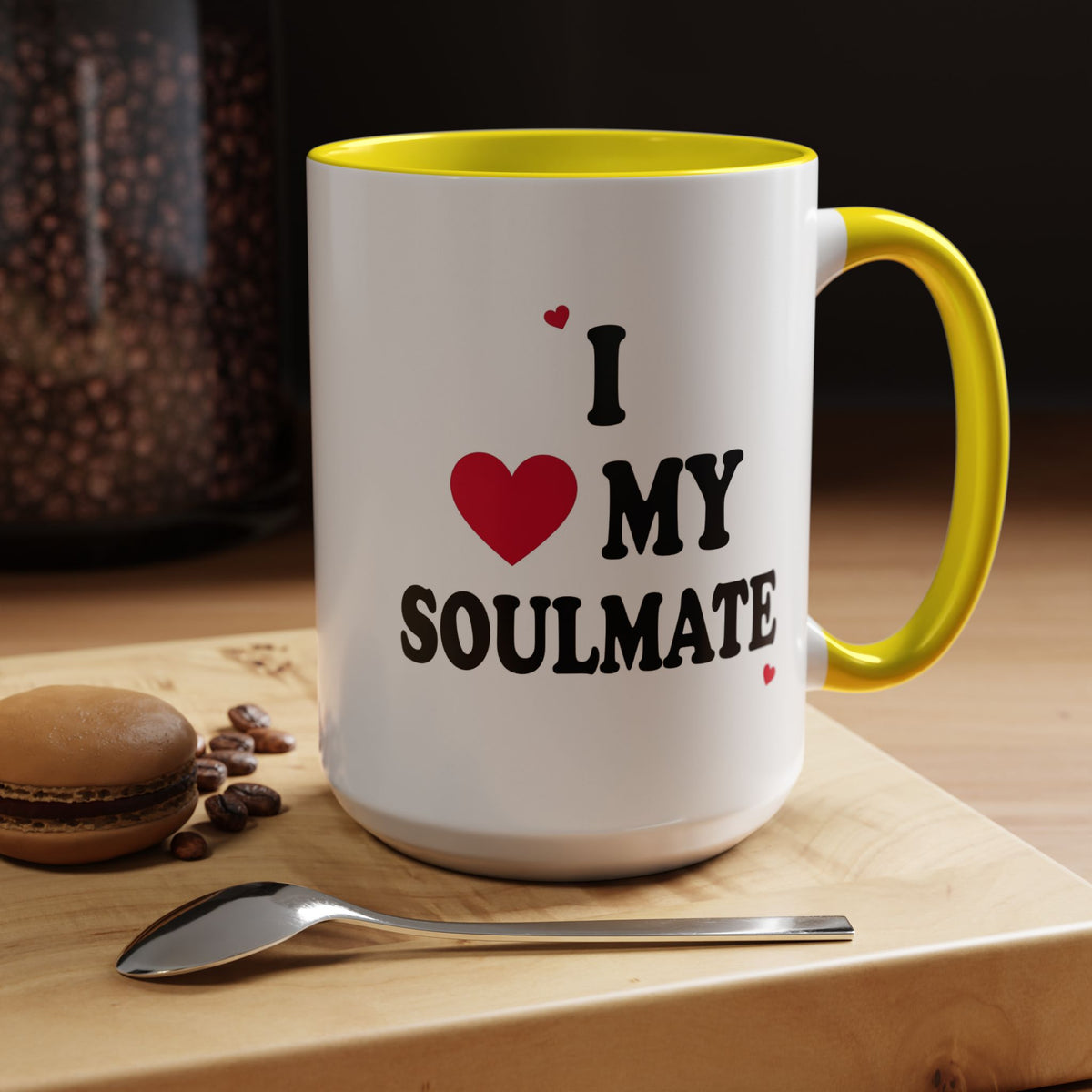 I Love My Soulmate Accent Coffee Mug