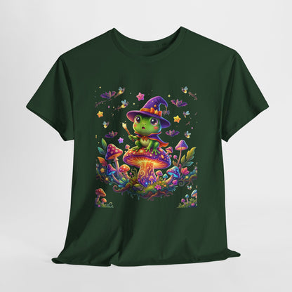 Cute Witch Frog T‑Shirt — Magical Mushroom Halloween Tee
