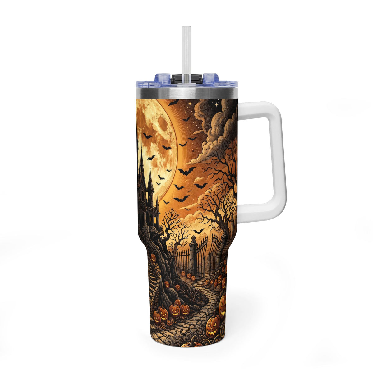 40oz Gothic Haunted Castle Halloween Tumbler