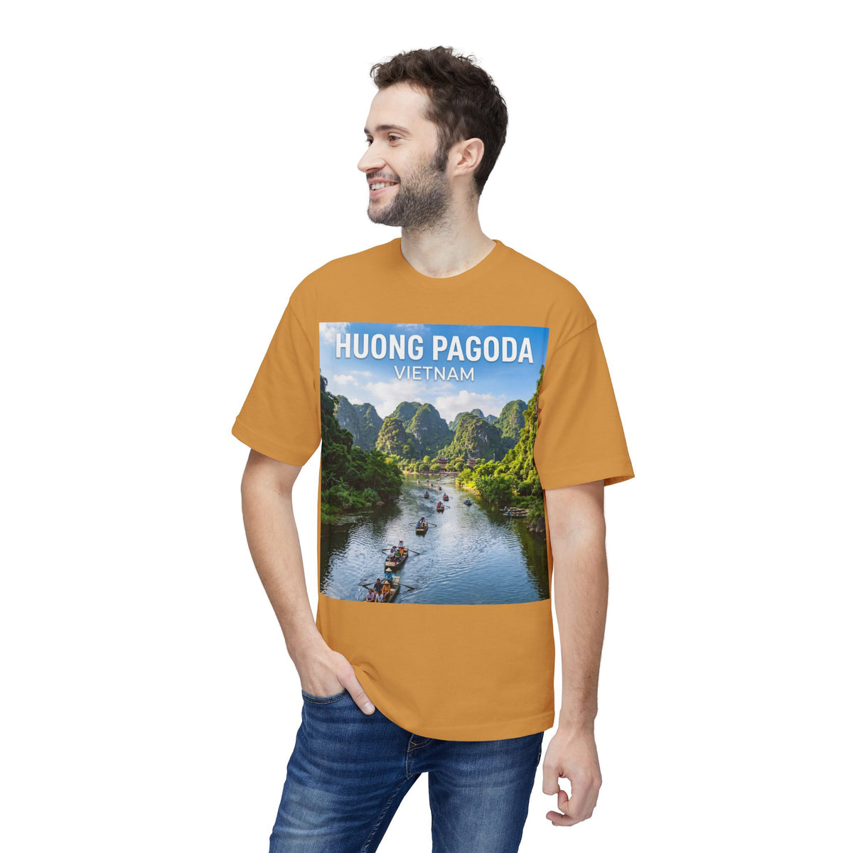 Huong Pagoda Vietnam T-Shirt — Scenic Ninh Binh River Travel Tee