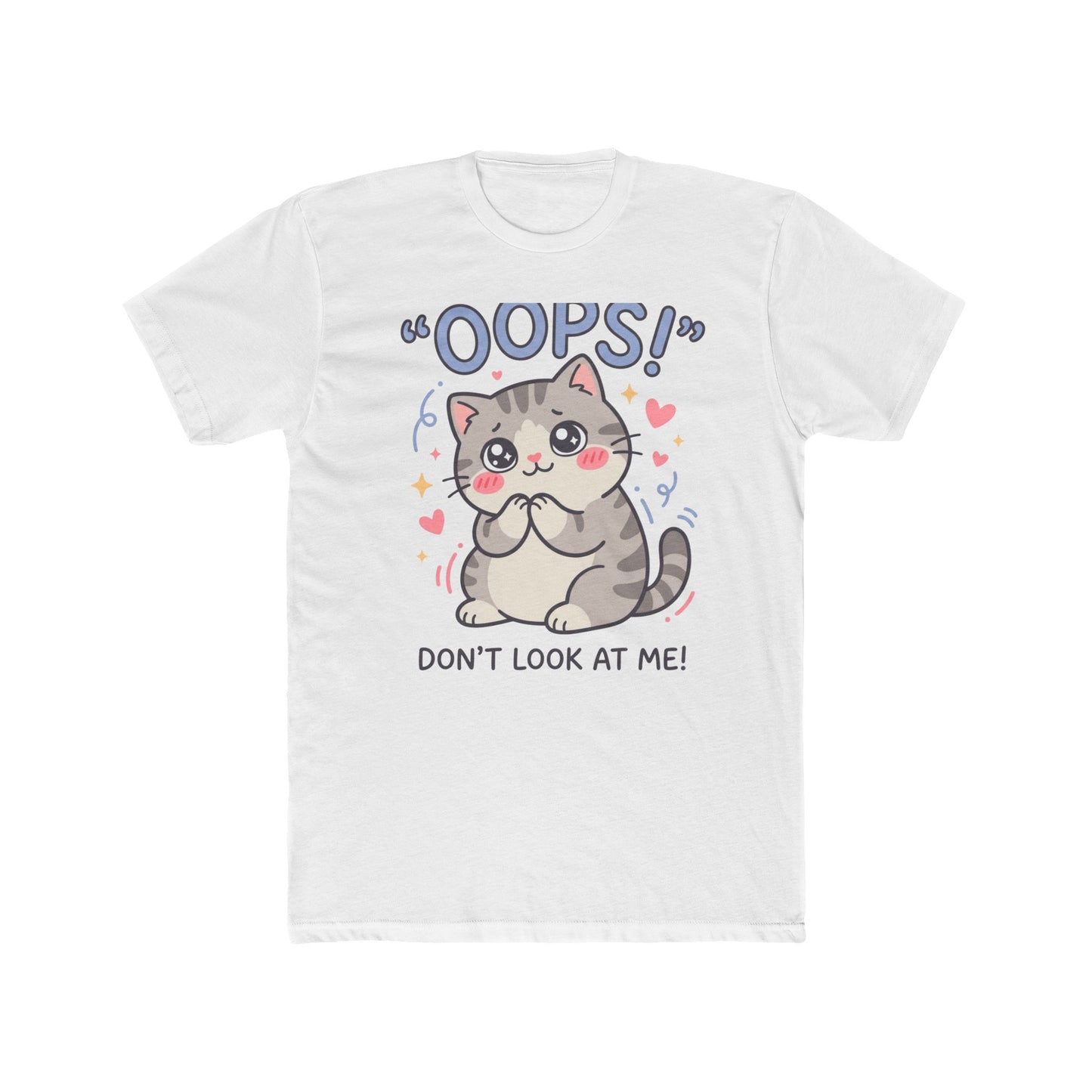 Cute "Oops! Don't Look at Me" Cat T-Shirt