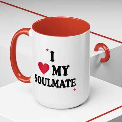 I Love My Soulmate Accent Coffee Mug