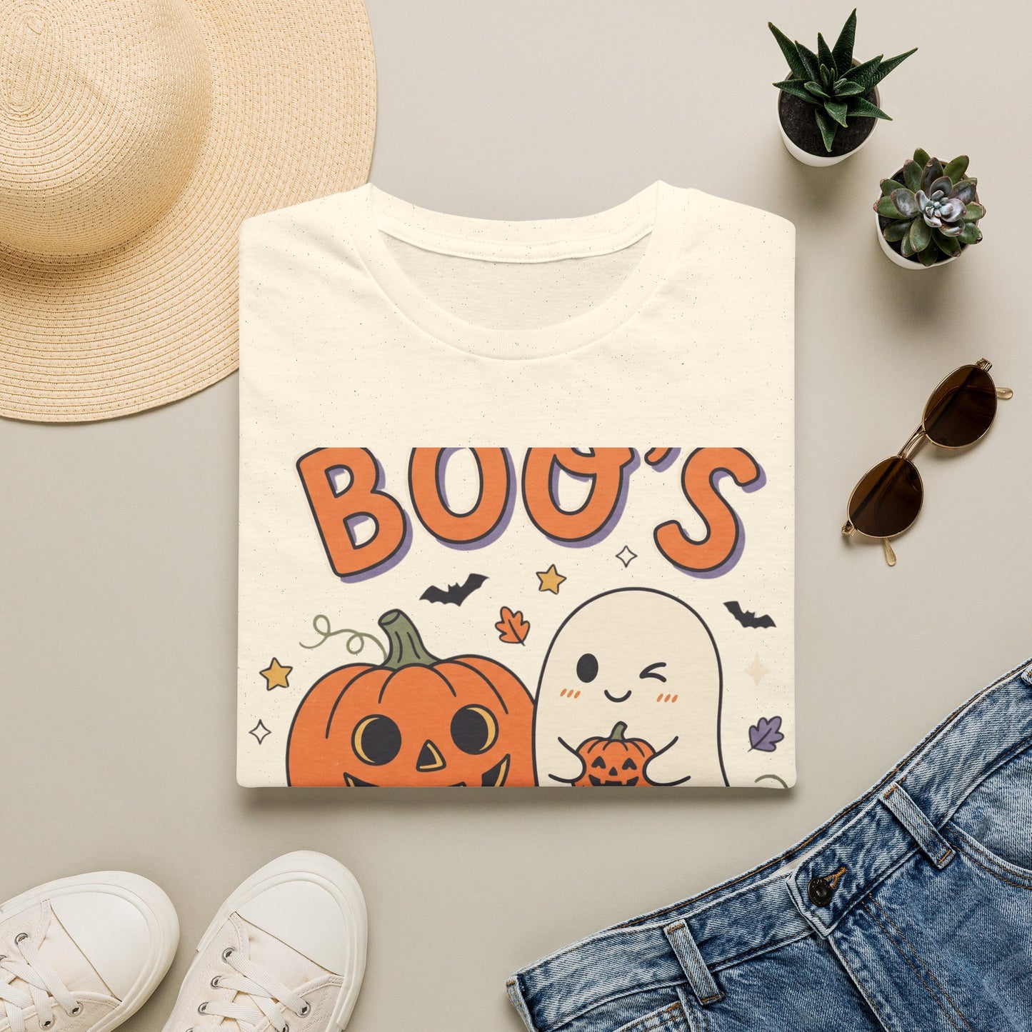 Halloween Ghost & Pumpkin T-Shirt — "Boo's Spooky Squad" Cute Halloween Tee