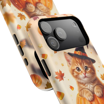 Halloween Kitten Pumpkin Phone Case — Magnetic Impact-Resistant