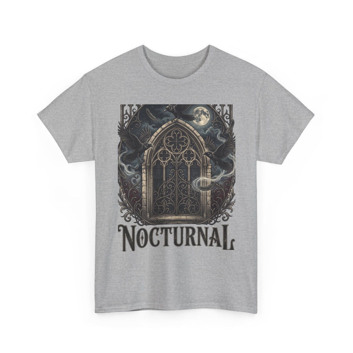 Nocturnal Gothic Tee — Moonlit Cathedral Night Owl Graphic T-Shirt