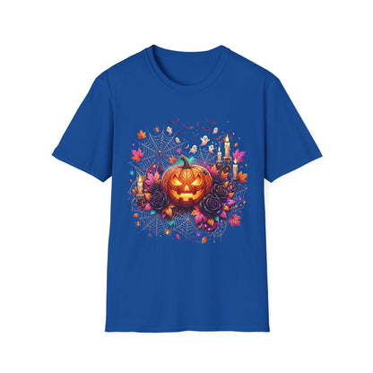 Jack-o'-Lantern Floral Halloween T-Shirt