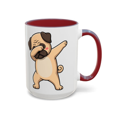 Dabbing Pug Coffee Mug — Cute Dog Accent Mug (11/15 oz)