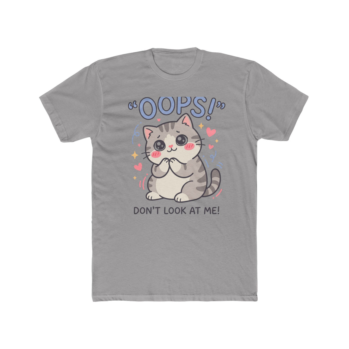 Cute "Oops! Don't Look at Me" Cat T-Shirt