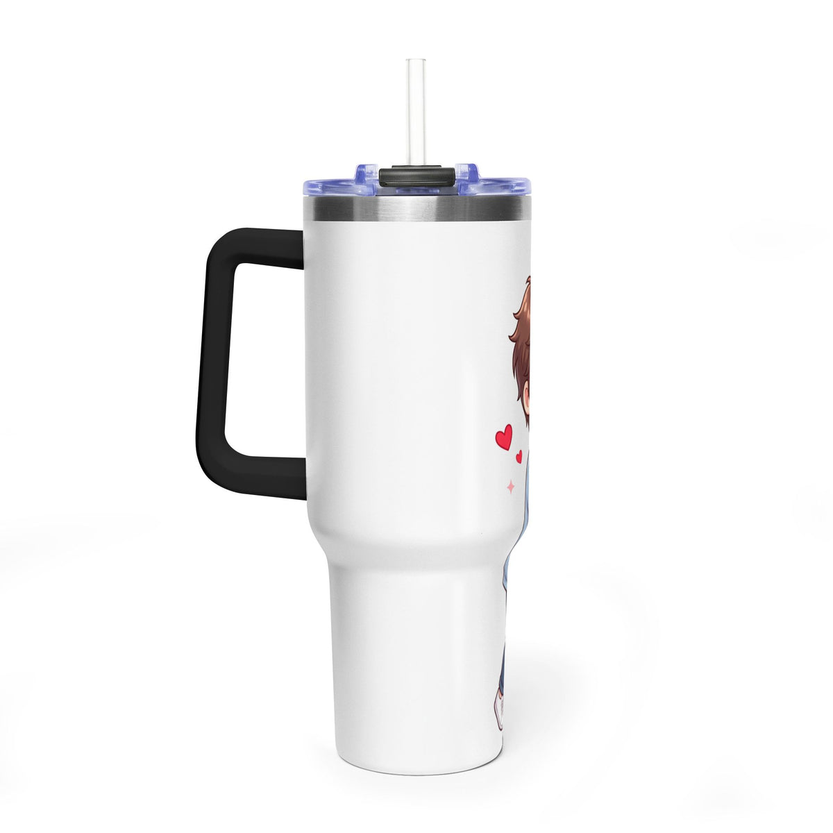 Cute Anime Boy Love Hearts 40oz Travel Tumbler