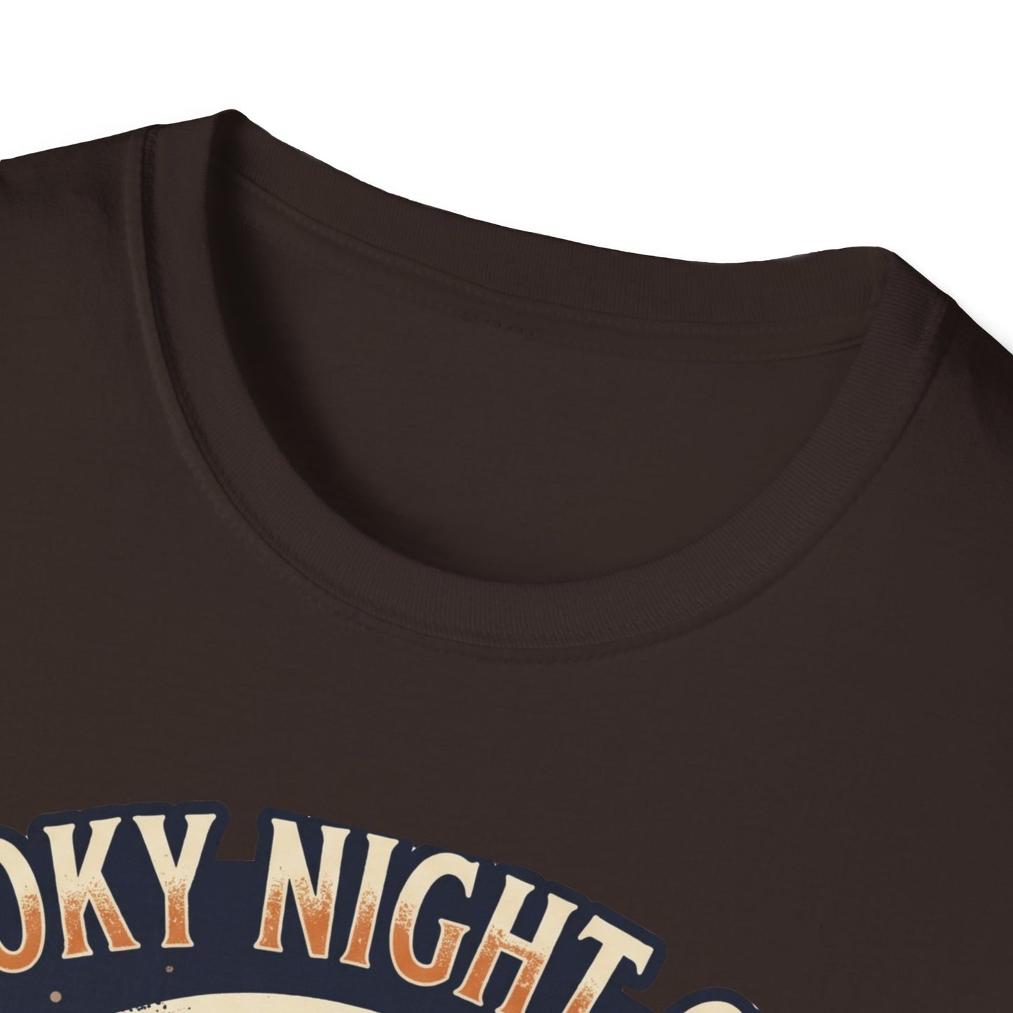 Spooky Night Crew T-Shirt — Vintage Halloween Moon & Skeleton Graphic