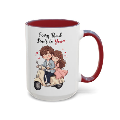Every Road Leads to You Romantic Couple Coffee Mug