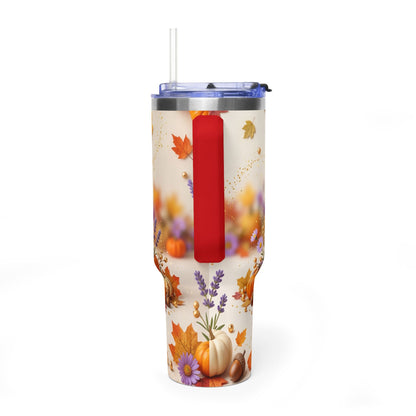 40oz Halloween Cat Vacuum Tumbler with Pumpkin