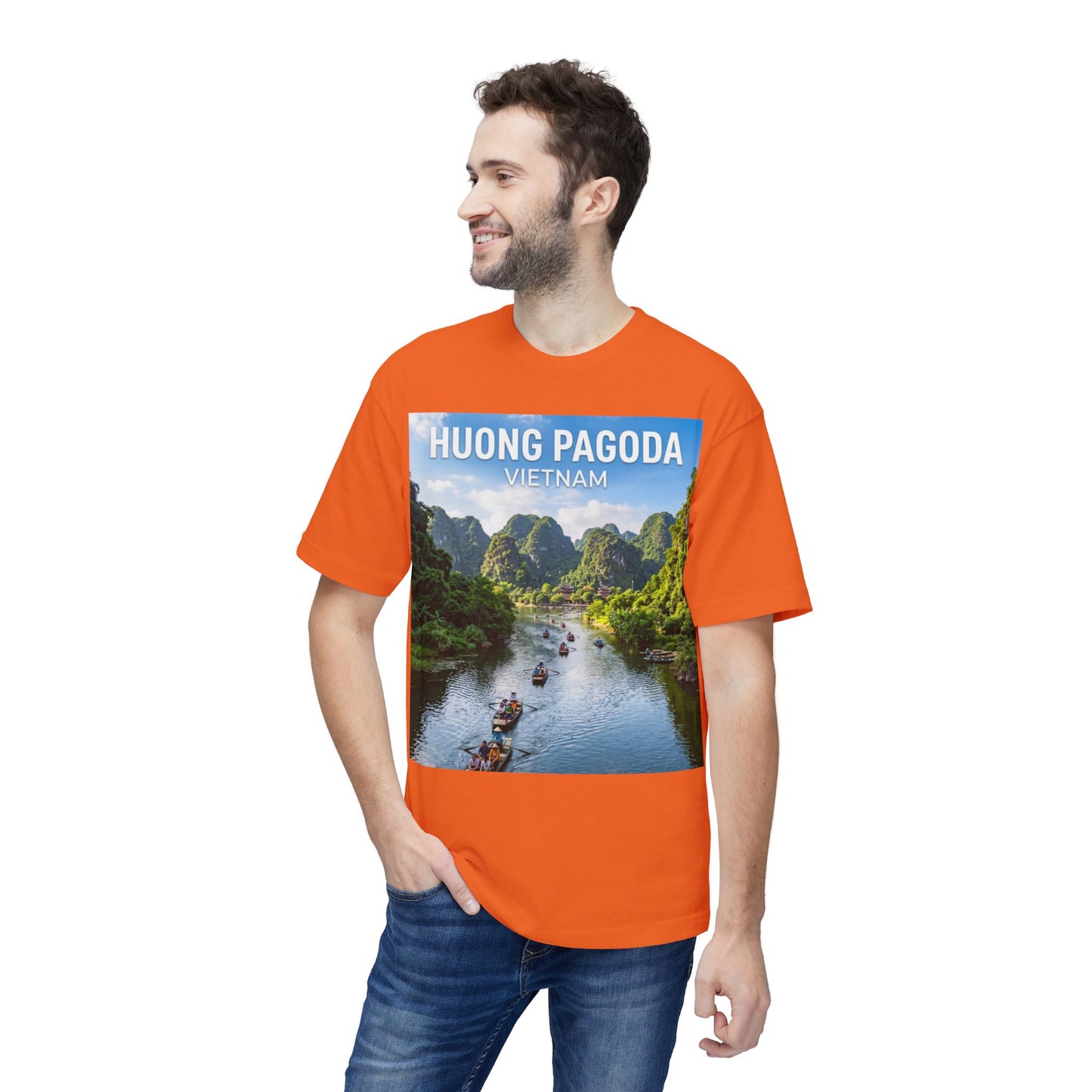 Huong Pagoda Vietnam T-Shirt — Scenic Ninh Binh River Travel Tee