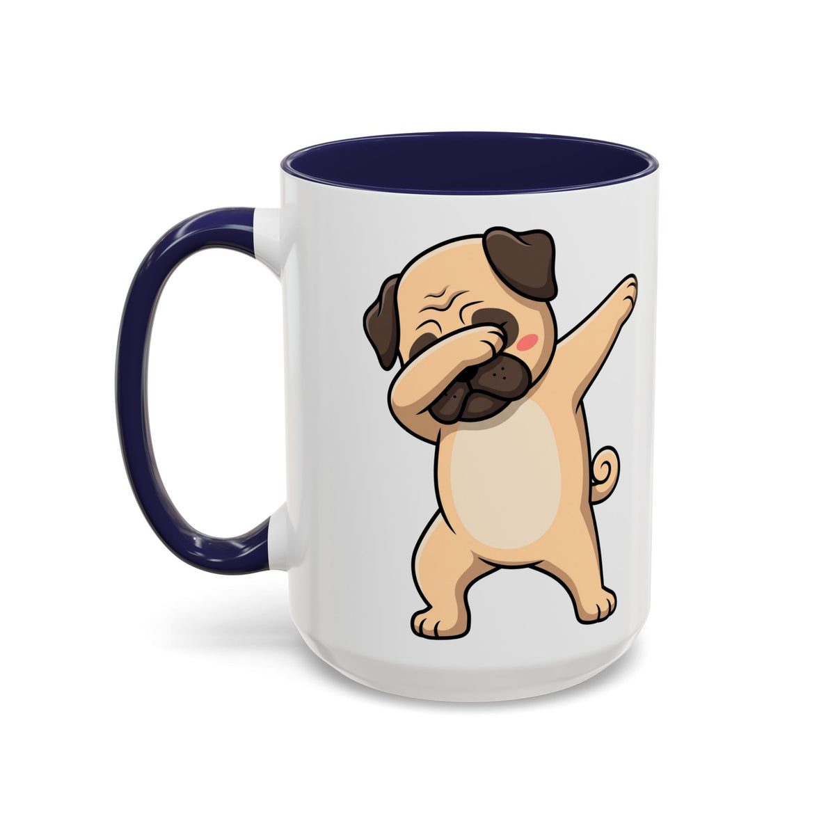 Dabbing Pug Coffee Mug — Cute Dog Accent Mug (11/15 oz)