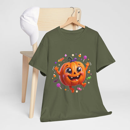 Halloween Pumpkin T‑Shirt — Happy Jack-O'-Lantern Candy Graphic Tee