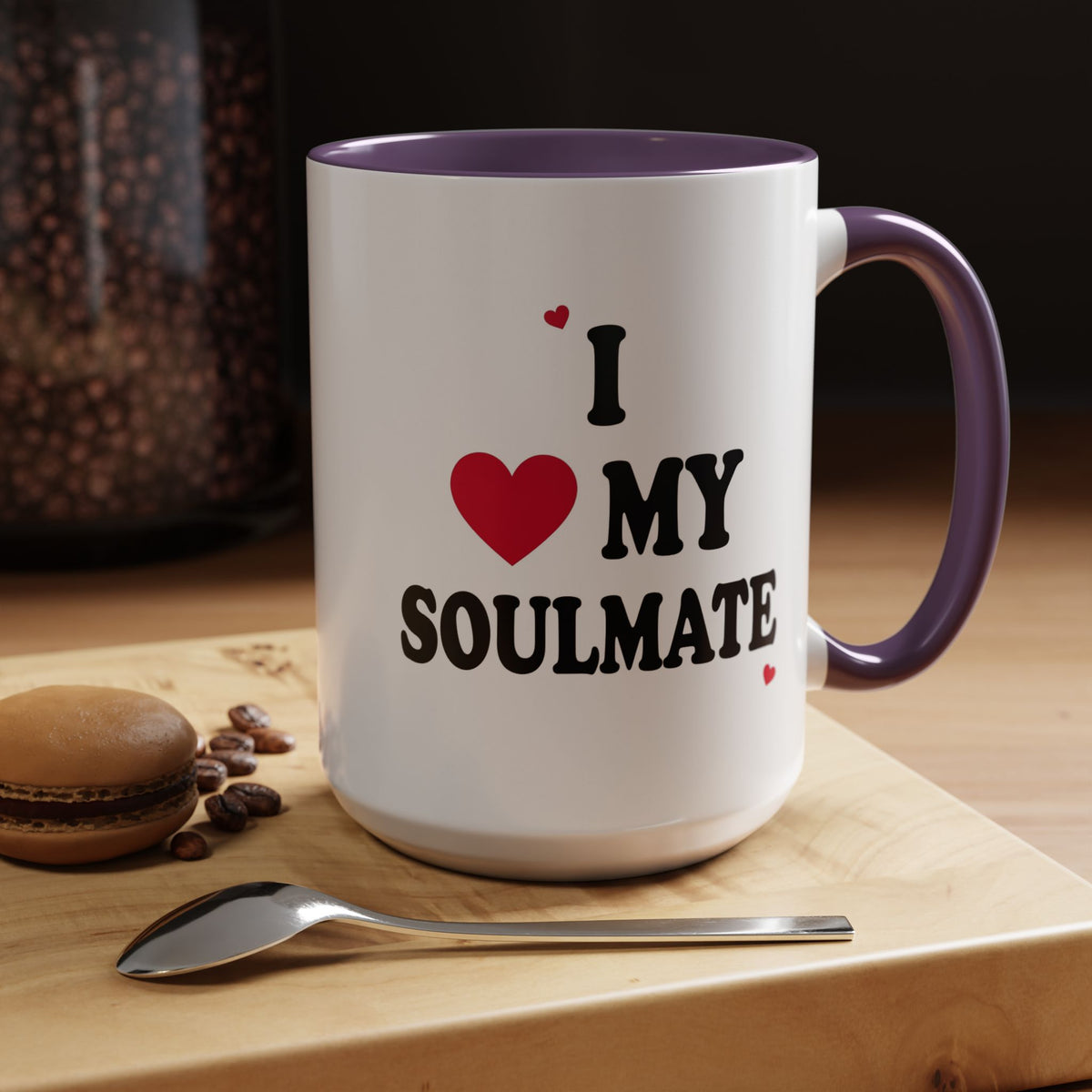 I Love My Soulmate Accent Coffee Mug