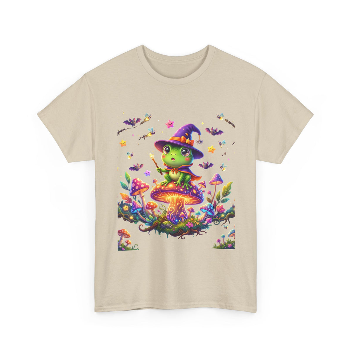 Cute Witch Frog T‑Shirt — Magical Mushroom Halloween Tee