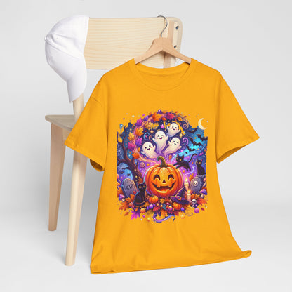 Halloween Pumpkin & Ghosts T-Shirt — Cute Spooky Jack-O'-Lantern Tee