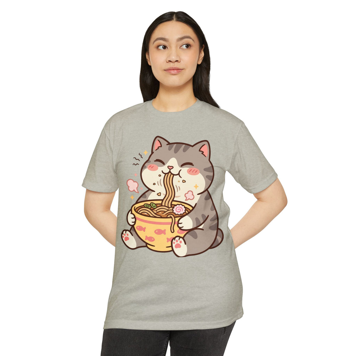 Cute Cat Eating Ramen T-Shirt