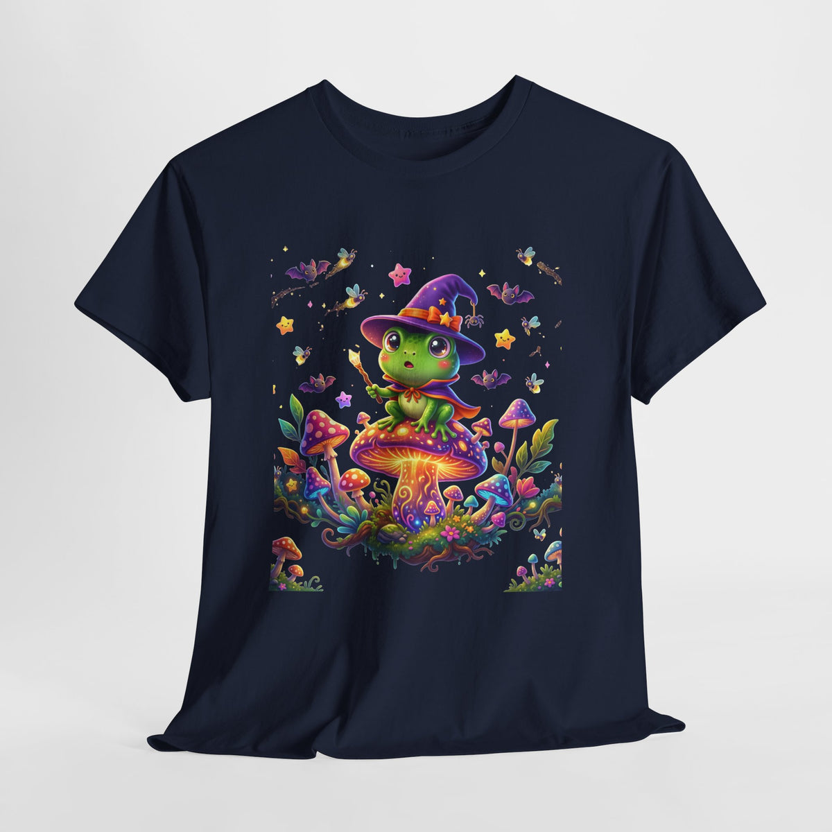 Cute Witch Frog T‑Shirt — Magical Mushroom Halloween Tee