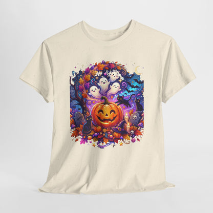 Halloween Pumpkin & Ghosts T-Shirt — Cute Spooky Jack-O'-Lantern Tee