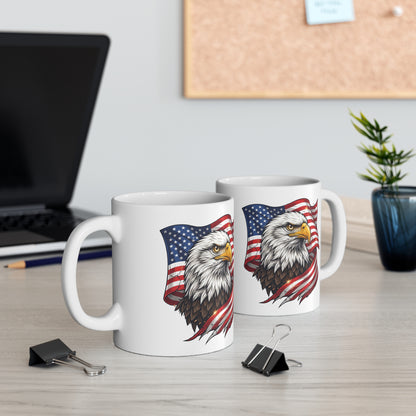 American Eagle Flag Coffee Mug — Patriotic 11oz & 15oz Ceramic Mug