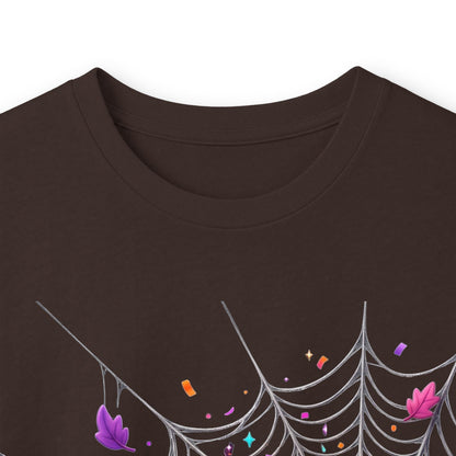 Halloween Pumpkin Spiderweb Long Sleeve Tee