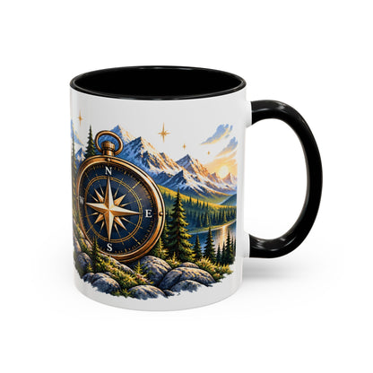 Adventure Compass Mountain Coffee Mug