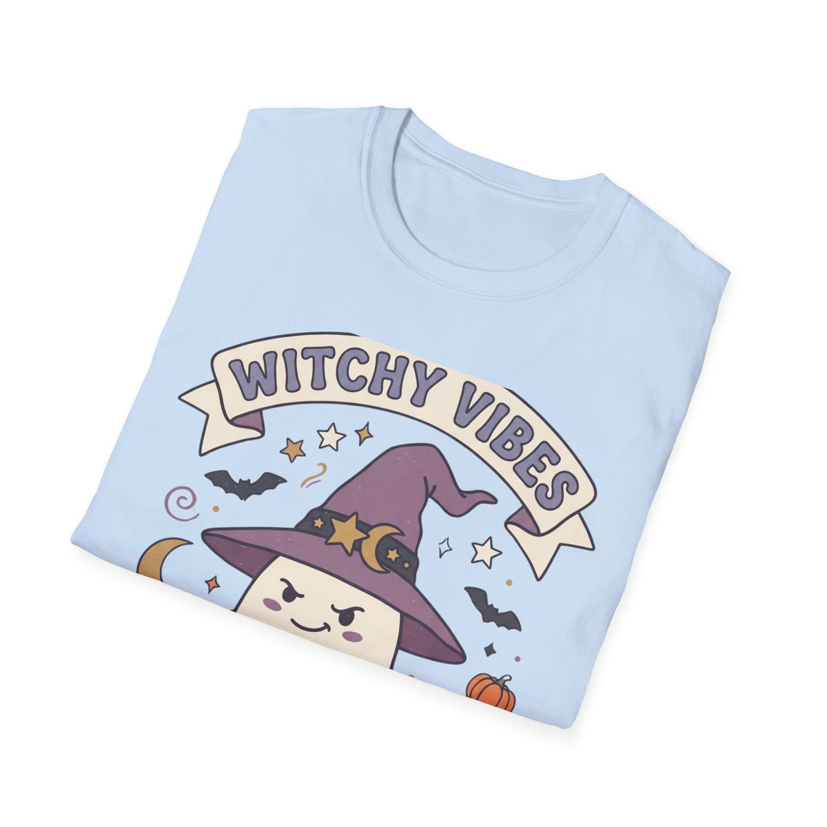 Witchy Vibes T‑Shirt — Cute Ghost Witch Halloween Tee