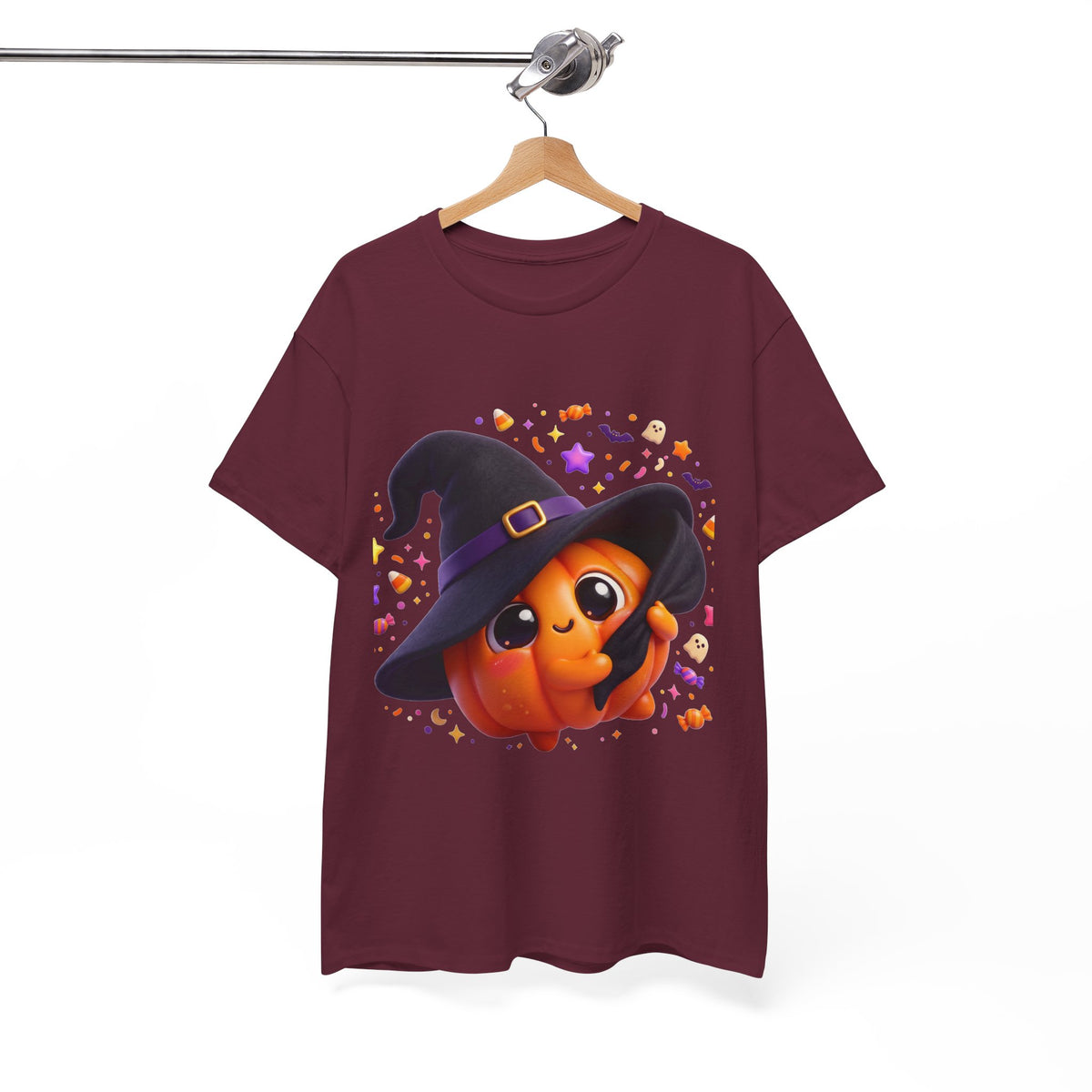 Pumpkin Witch T-Shirt — Cute Halloween Jack-o'-Lantern with Witch Hat