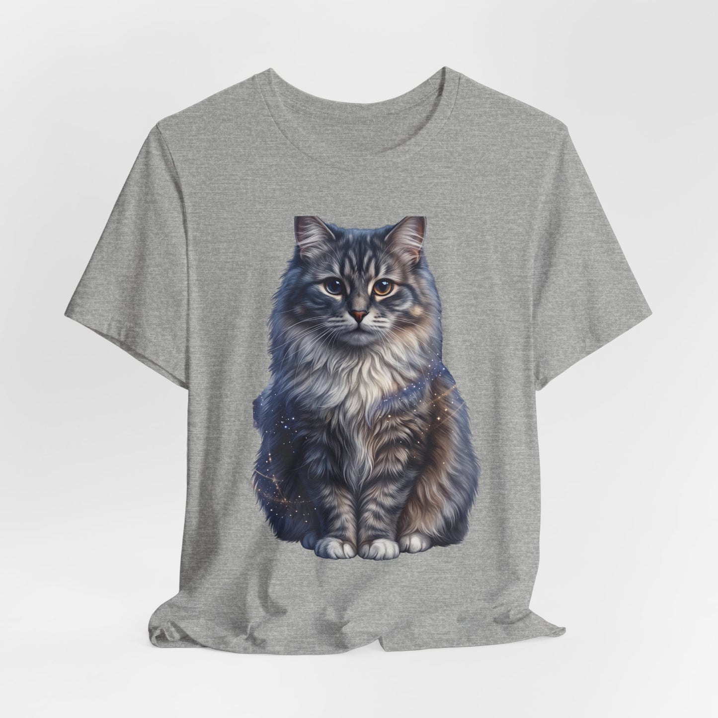 Fluffy Tabby Cat T‑Shirt — Realistic Maine Coon Portrait Tee