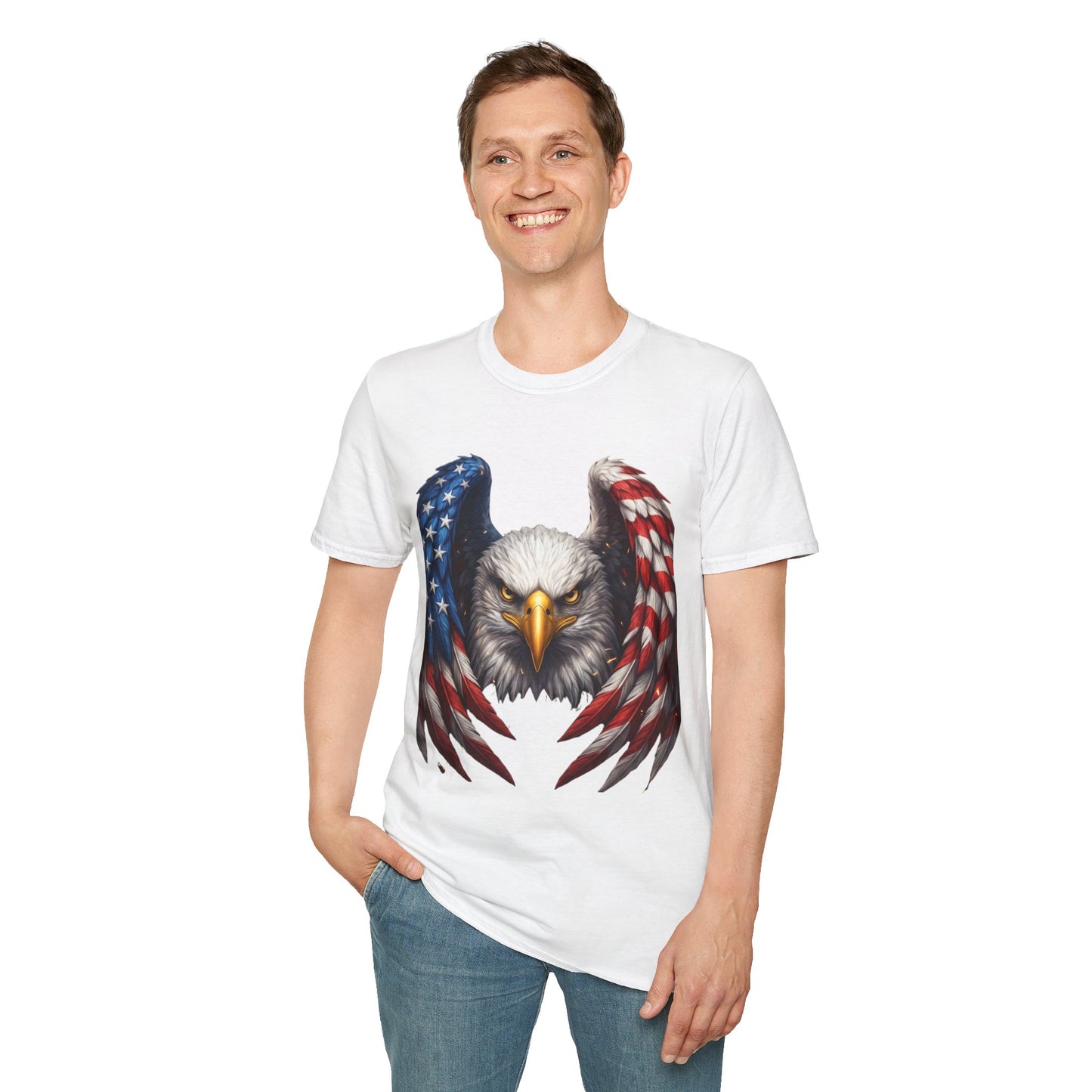 Patriotic Eagle T-Shirt — American Flag Wings Graphic