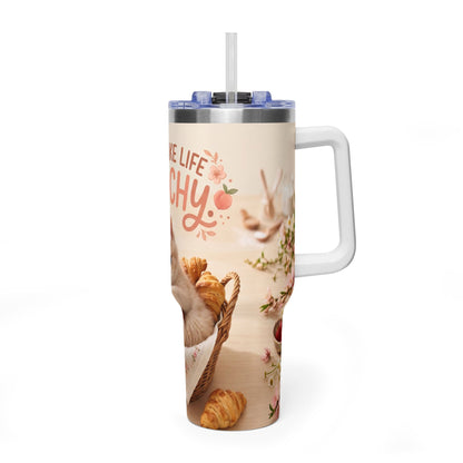 You Make Life Peachy Cat 40oz Travel Tumbler