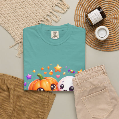 Halloween Pumpkin & Ghost T-Shirt — Cute Spooky Friends Graphic Tee