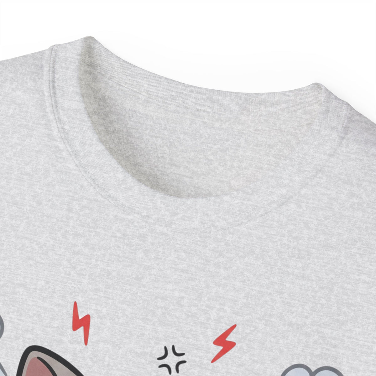 Angry Cute Cat T-Shirt — Cartoon Grumpy Kitty Graphic Tee