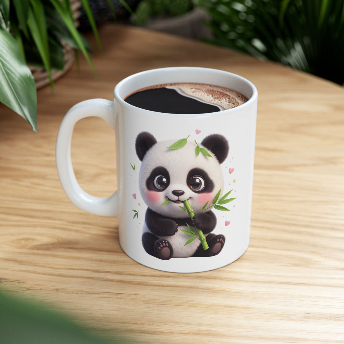 Cute Panda Ceramic Mug - Kawaii Bamboo Lover Coffee Cup (11oz & 15oz)