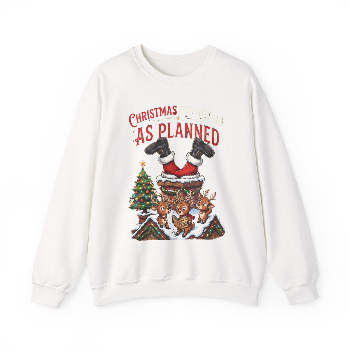 Christmas As Planned Sweatshirt — Funny Santa Tumble Holiday Crewneck