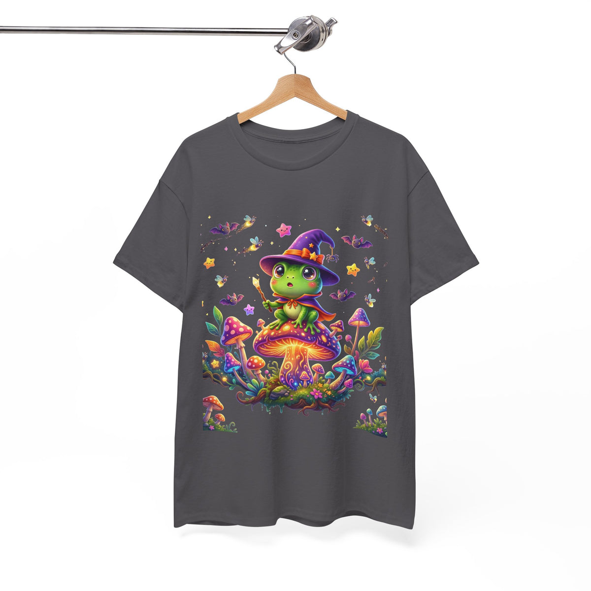 Cute Witch Frog T‑Shirt — Magical Mushroom Halloween Tee