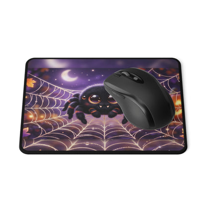 Cute Halloween Spider Mouse Pad — Non‑Slip Gaming Pad with Pumpkin & Moon Web Design