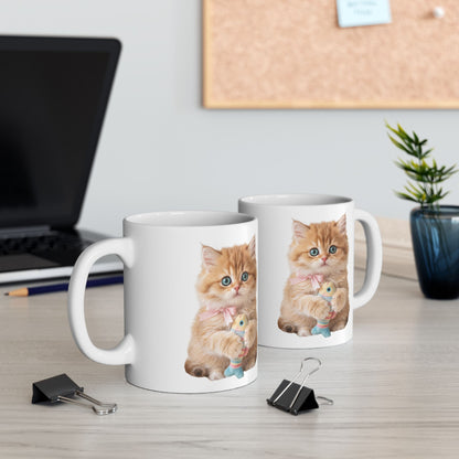 Orange Tabby Cat Ceramic Mug — Cute Kitten Coffee Cup (11oz & 15oz)