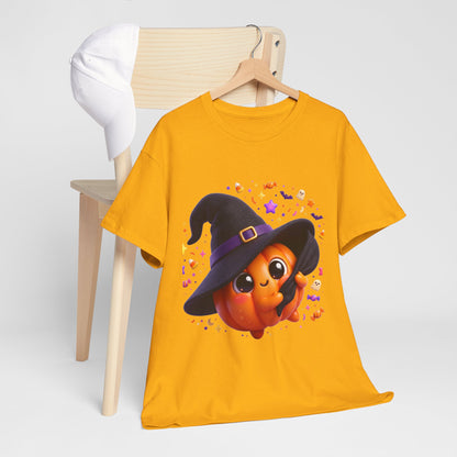 Pumpkin Witch T-Shirt — Cute Halloween Jack-o'-Lantern with Witch Hat
