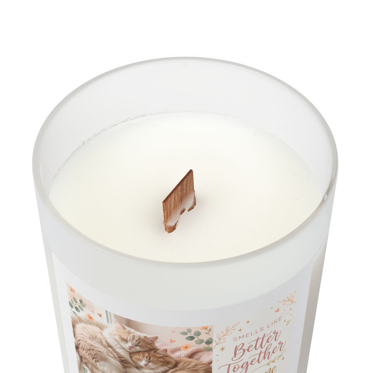 Cozy Cat 'Better Together' Frosted Glass Candle — 11oz